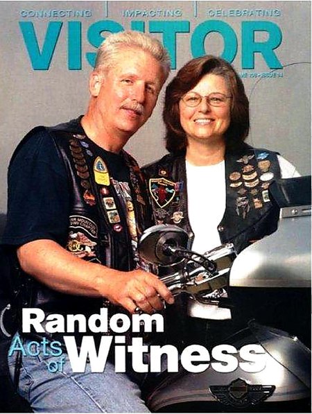 Tom and Debbie Hughes on the cover of Visitor magazine, "Random Acts of Witness"